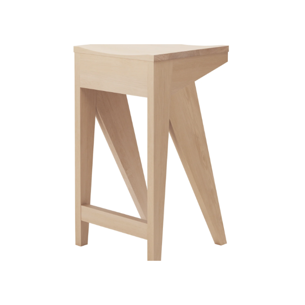Schulz Stool H65 - Waxed Oak with White Pigment