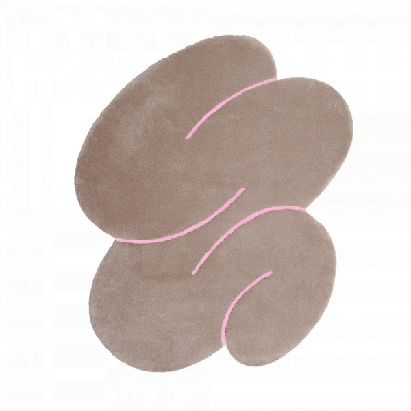 OKEJ vblk Exclusive Beige Squiggle Rug (one size)