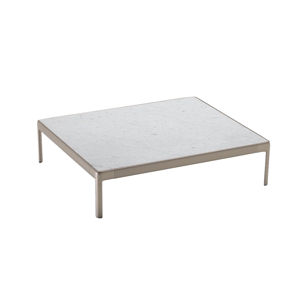 AluZen Low Table 80x95 P17 - Marble Top