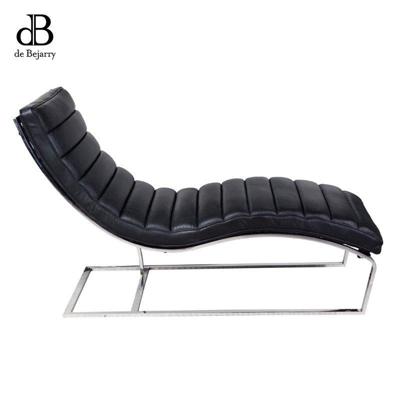 Madrid Long Club Lounge Chair - Black