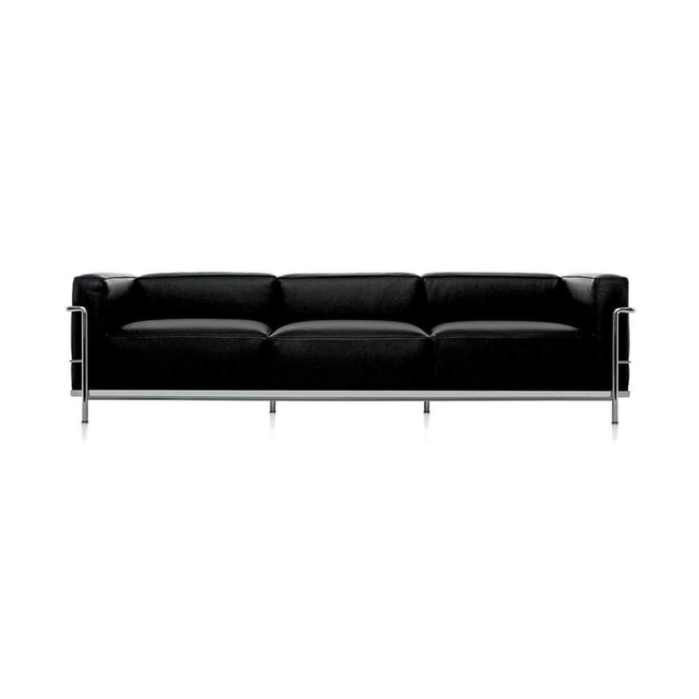 LC3 3 Seater Y Grade Feather Black - 3 Fauteuil Grand Confort, Grand Modèle Y Grade