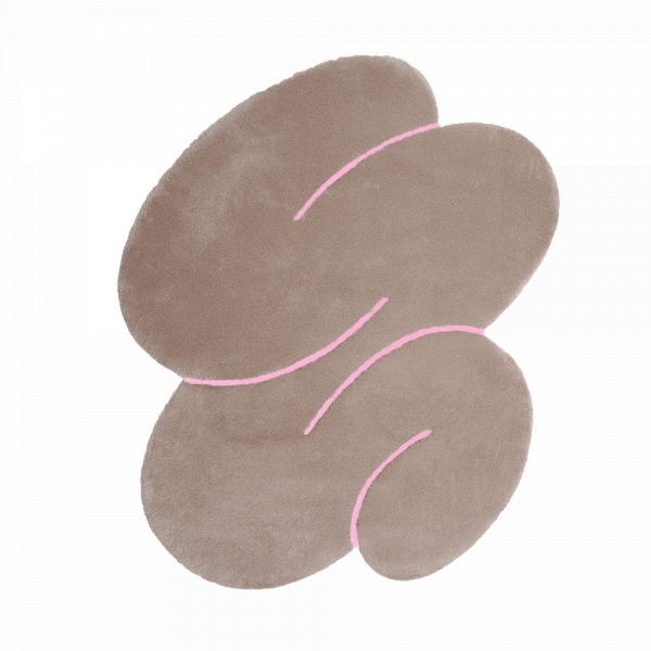 [STOCK SALE, DP] OKEJ vblk Exclusive Beige Squiggle Rug (one size)