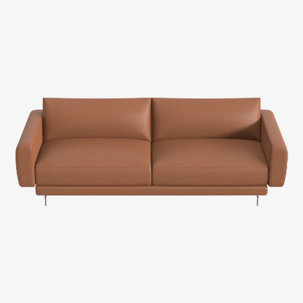 Edge V1 Sofa Mod 21 (Treviso Cuoio, Chrome Leg)