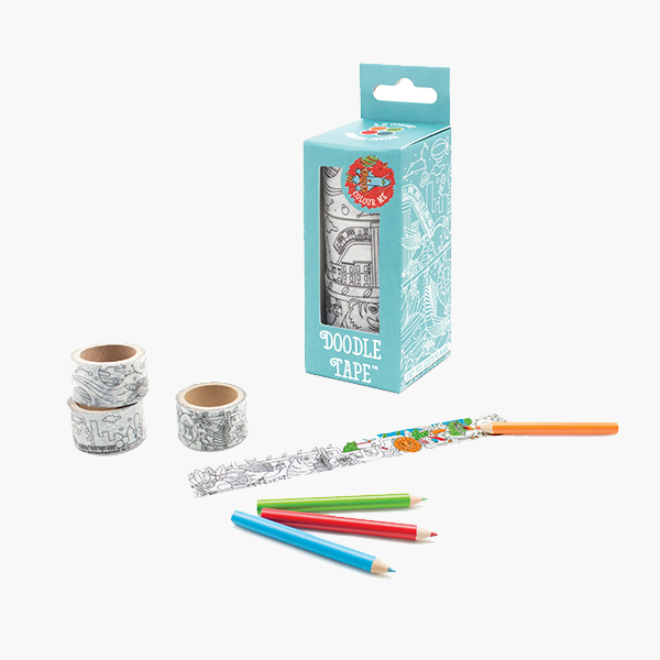 Luckies Doodle Masking Tape & Color Pencil Set