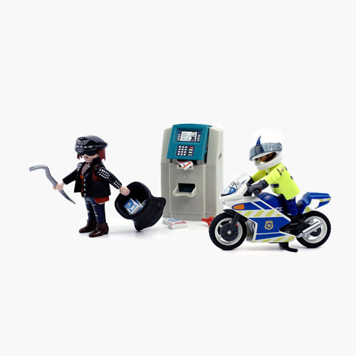 플레이모빌 경찰 오토바이와 현금 도둑(70572)