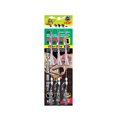 [해동] 문어 갑오징어 축광 유동채비 4 투톤핑크 꼴뚜기형 HA-1406